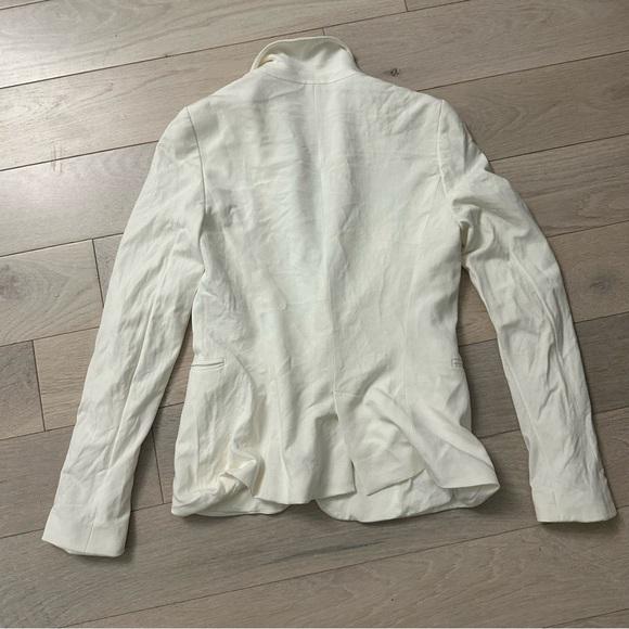 Zara Cream Blazer Lightweight Tailored Notched - Picture 3 of 3